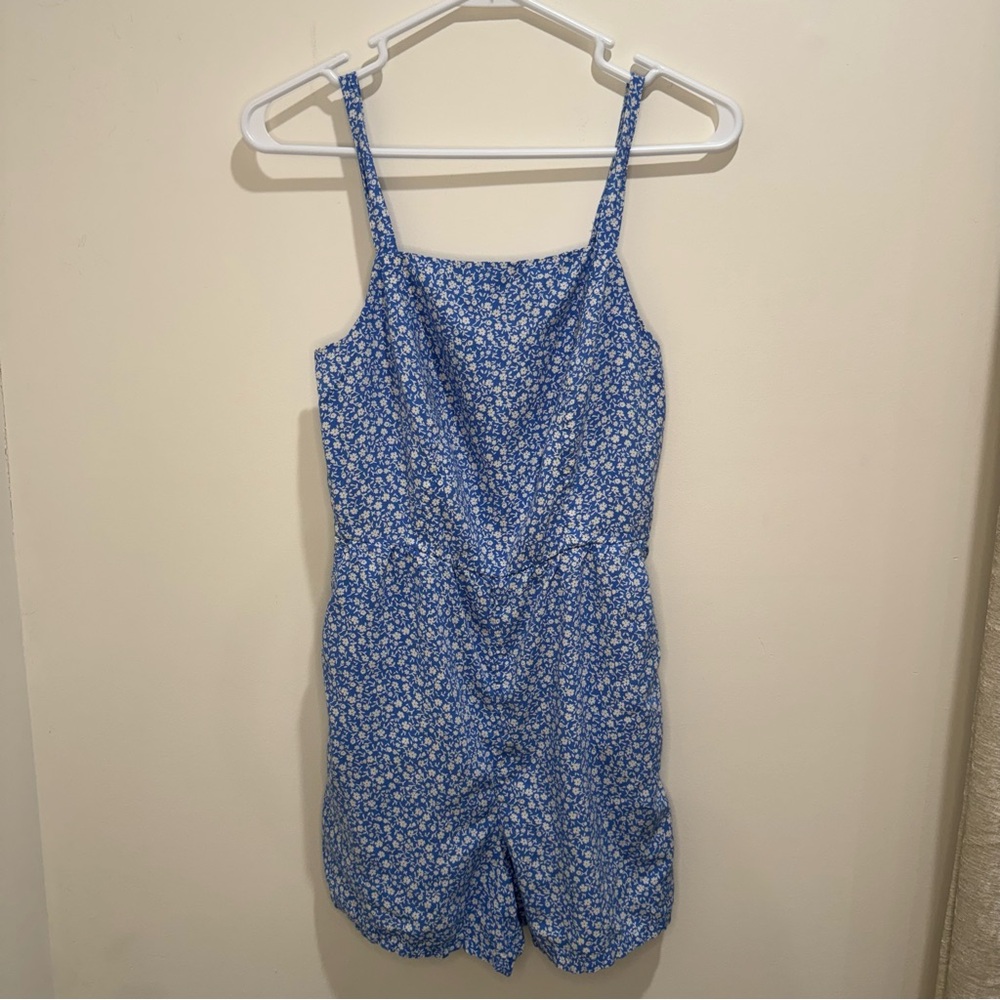 Old Navy Blue‎ Floral Smocked Back Romper Size XS